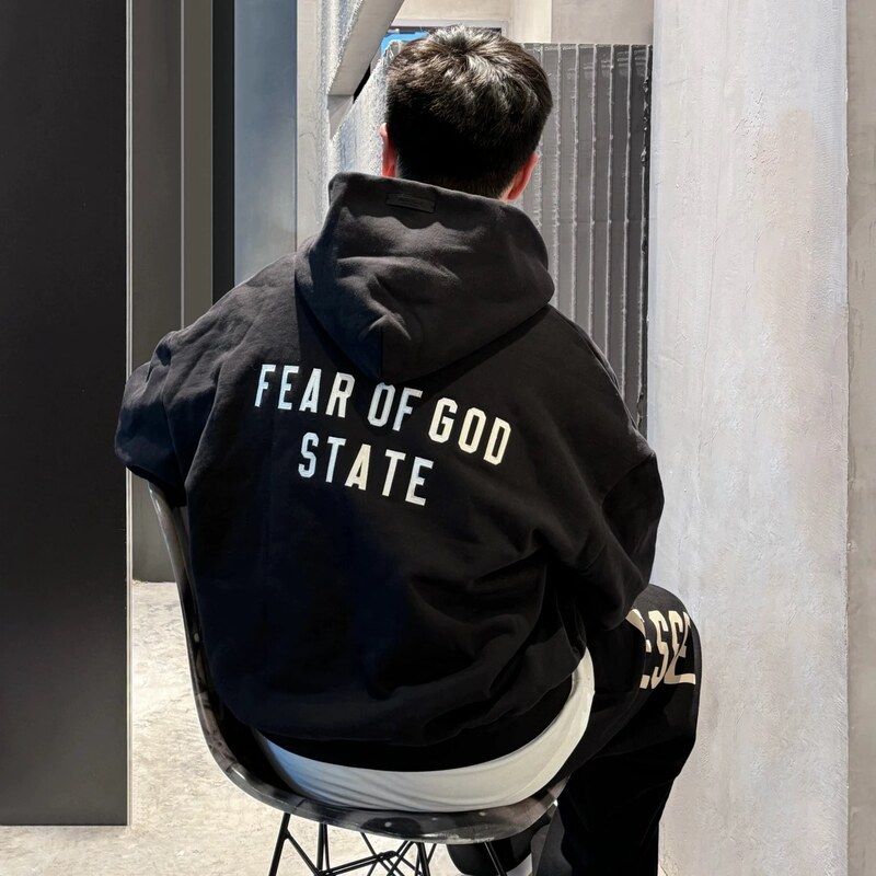 新款FOG STACK ESSENTIALS FEAR OF GOD拉链开衫外套卫衣帽衫