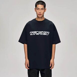 T恤 STACK复线ESSENTIALS双排反光字母纯棉男女情侣短袖 26新款 FOG