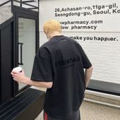 植绒字母高街宽松潮流短袖 FOG CRAZY复线ESSENTIALS