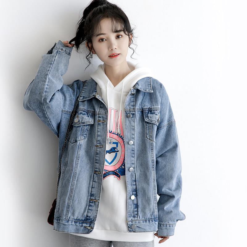 韩国GNG202外新百款牛仔套女早5春宽松韩版搭上衣休闲牛仔服覆古