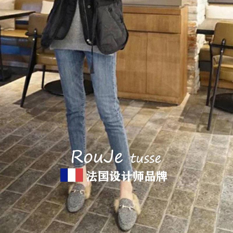 专柜修小裤大码牛仔女20身2666711887春季新款女裤子高腰显瘦胖mm