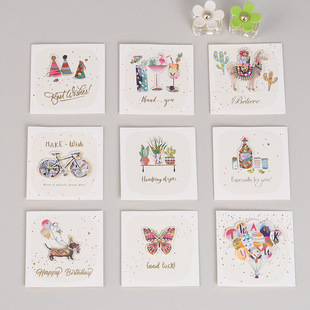 立体迷你贺卡信封套装儿童生日小卡片空白手写卡通可爱造型感谢卡