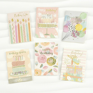 韩国创意闪金烫金商务卡片儿童生日礼物礼品生日祝福手写留言贺卡