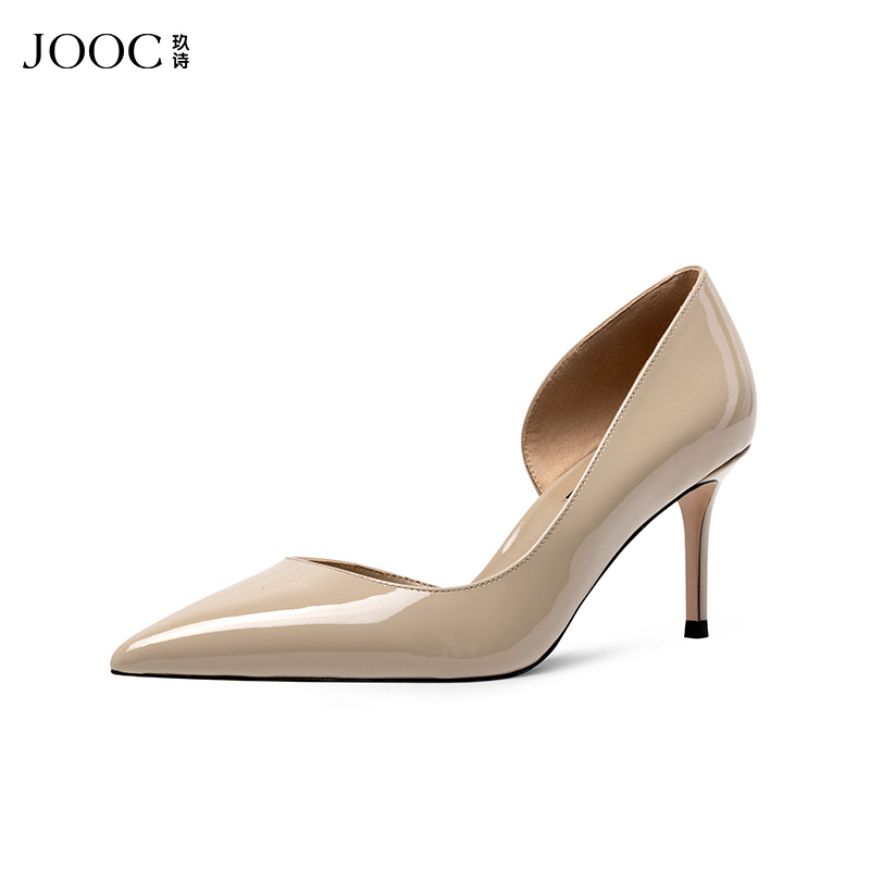 JOOC2024新款细跟高跟鞋尖头