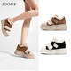 JOOC玖诗加绒厚底毛毛鞋 7211 魔术贴增高板鞋 女新款 保暖休闲女鞋