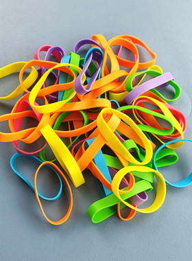 橡皮筋办公室爆款直径50mm超大彩色TPR弹性大六色混装收纳整理