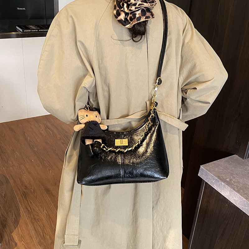 小众高级感油蜡皮单肩包斜挎女包