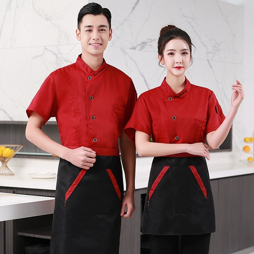 Летняя шеф-повар Работая одежда мужская одежда с короткими рукавами.