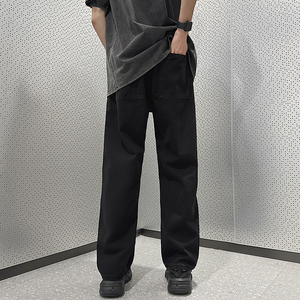牛仔裤男士2025春季高街直筒阔腿休闲长裤子K96-P32图片