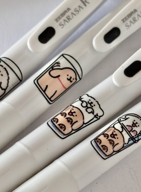 新品日本斑马ZEBRA笔JJ29线条小狗卡通ins风速干按动中性笔日系ins风刷题黑色水笔高颜值0.5mm浓墨款日系联名