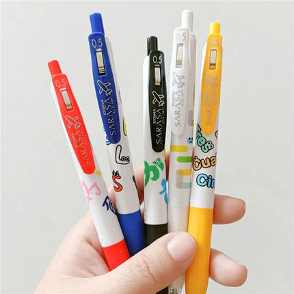 新款日本ZEBRA斑马中性笔多彩语言限定日语JJ15水笔黑色0.5mm稀有学生用考试刷题黑笔签字笔高颜值日系ins