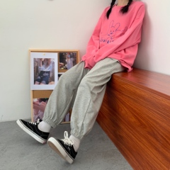 Real shooting autumn quarter pants high waist loose sports casual pants versatile legged Harem Pants female