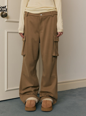 mostwantedlab立体口袋微喇毛呢休闲裤