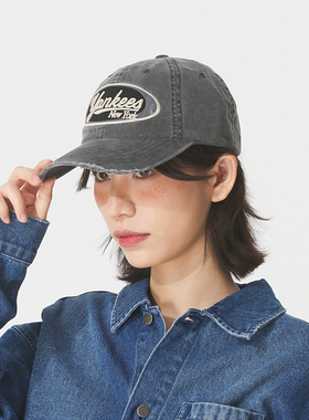 正品MLB字母LOGO做旧百搭遮阳时尚男女运动运动棒球帽鸭舌帽3ACPV