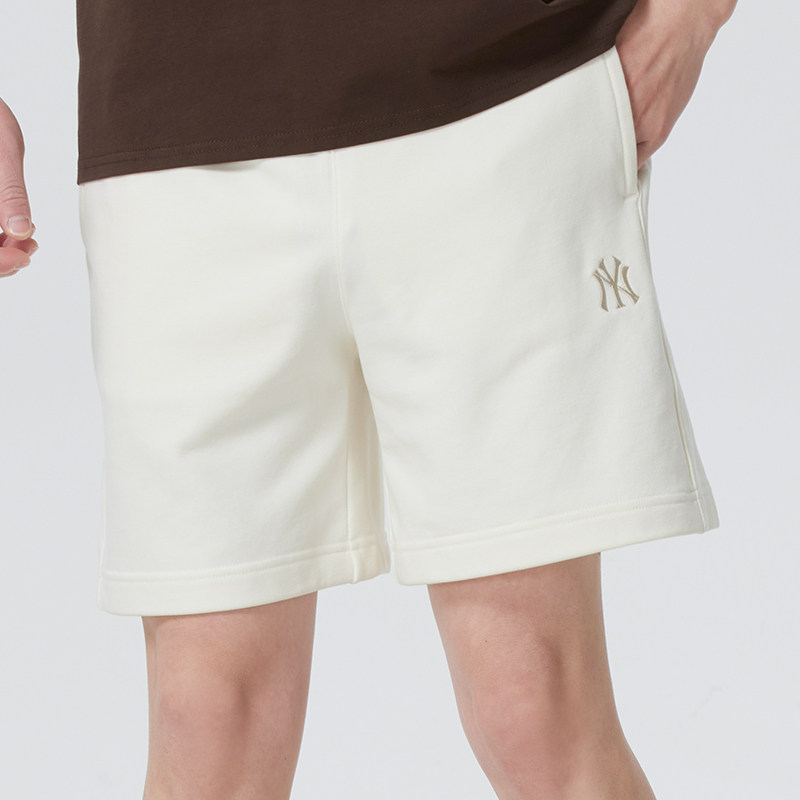 夏季正品新款MLB简约透气纯色百搭情侣男女运动休闲针织短裤3ASPB