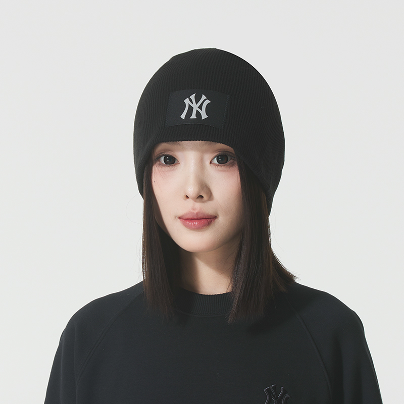 正品MLB小标绒线帽冷帽毛线帽