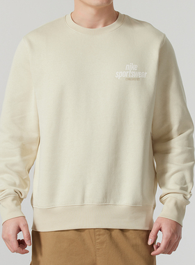 正品NIKE耐克新款男子百搭圆领套头衫加绒保暖运动卫衣长袖HJ2174