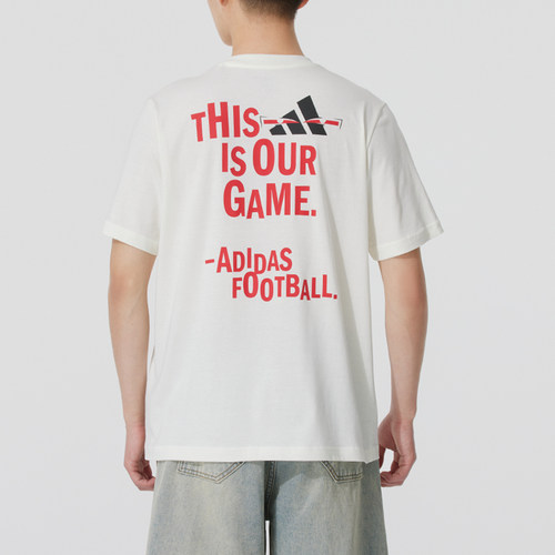夏正品ADIDAS阿迪达斯字母印花透气男运动休闲纯棉短袖T恤JD8215