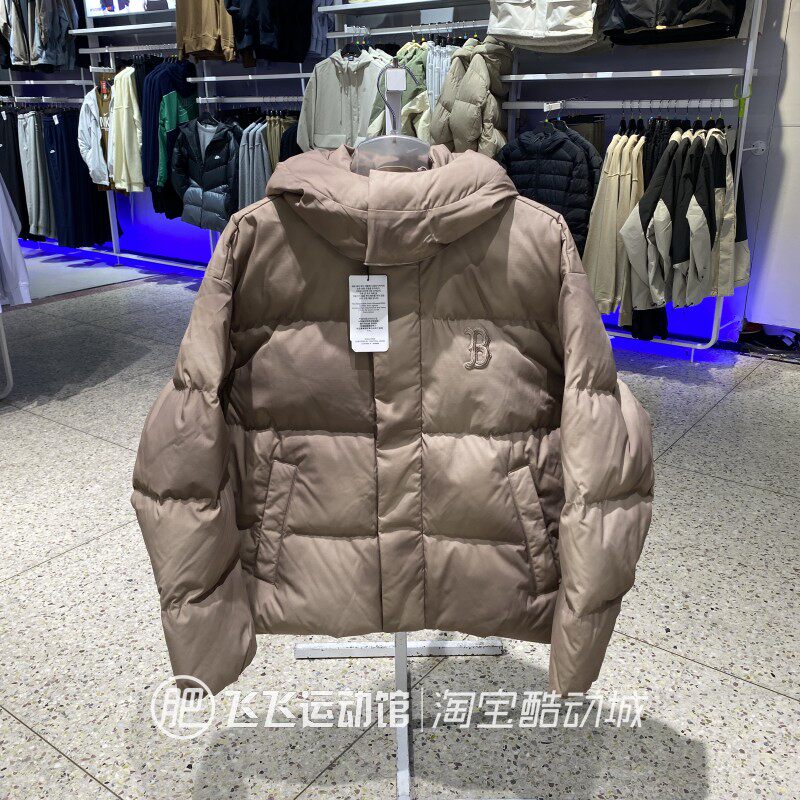 冬新款正品MLB刺绣LOGO晕染保暖连帽时尚潮流男女运动休闲羽绒服