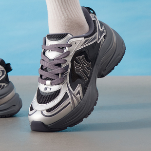 正品MLB复古厚底增高百搭拼接低帮男女情侣运动休闲鞋老爹鞋ASHCC