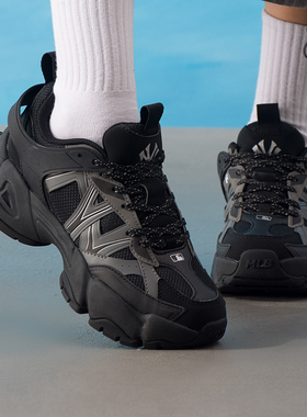 正品MLB拼接厚底增高复古男女情侣运动休闲鞋脏脏鞋老爹鞋3ARNP