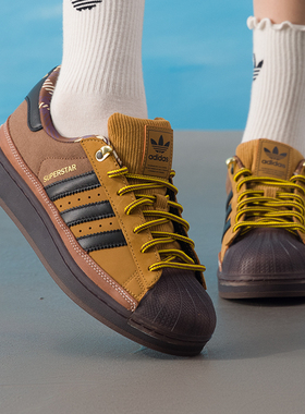 新款正品Adidas阿迪达斯三叶草贝壳头轻便男女运动休闲板鞋JR6990