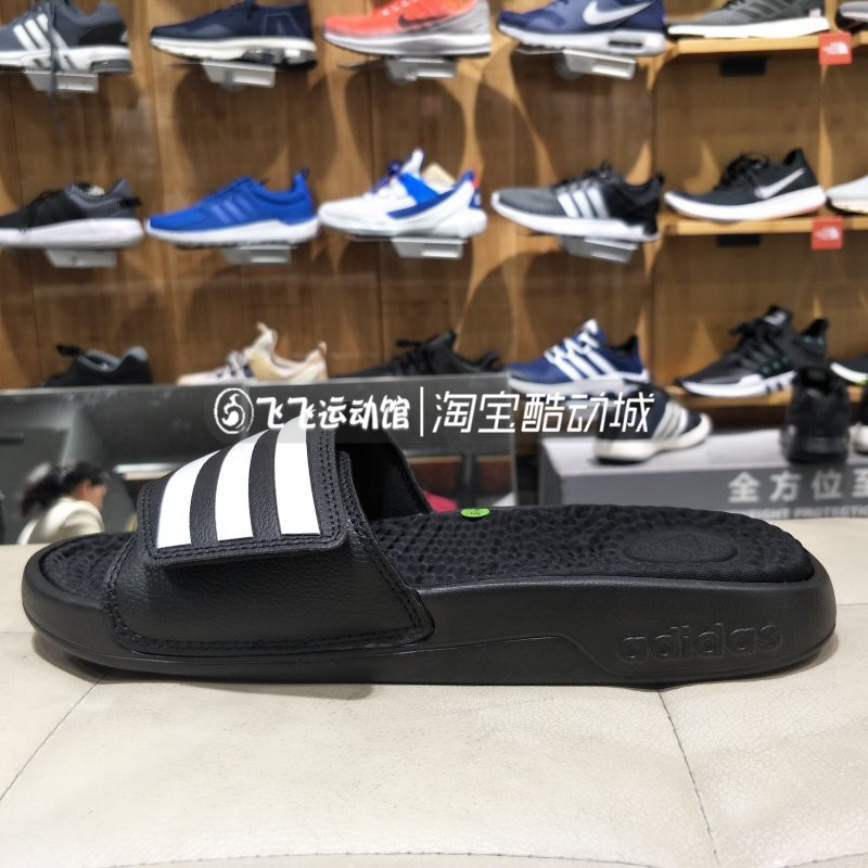 ADIDAS阿迪达斯三条纹魔术贴男经典运动拖鞋F35565 F35577 AP9971