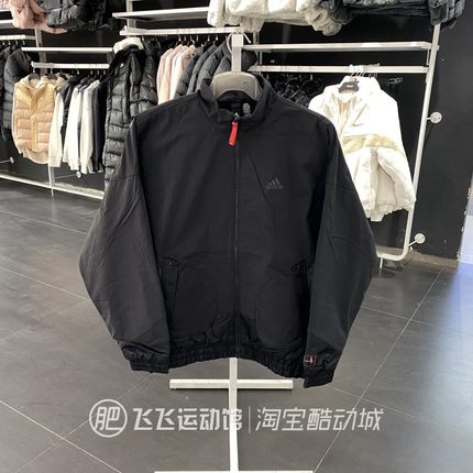 正品ADIDAS阿迪达斯加绒纯色防风男运动休闲棒球服夹克外套HZ3037