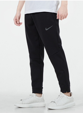 冬正品NIKE耐克拉链加绒保暖型格男收束腿运动休闲长裤DD2123-010