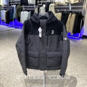 口袋户外防风保暖连帽情侣款 正品 MLB拼接撞色工装 运动休闲羽绒服