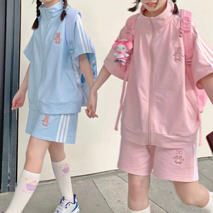 休闲运动套装女夏季新款oversize潮流短袖短裤学生宽松显瘦两件套