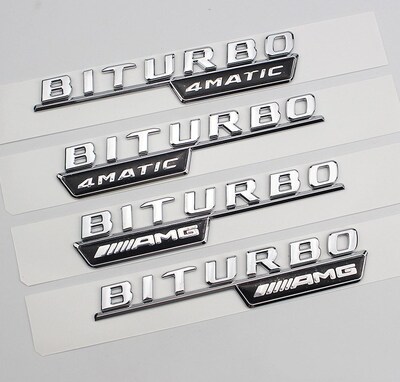 适用于奔驰改装涡轮增压BITURBO 4MATIC AMG叶子板车标贴车门侧标