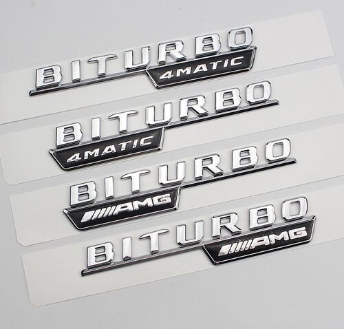 适用于奔驰改装涡轮增压BITURBO 4MATIC AMG叶子板车标贴车门侧标