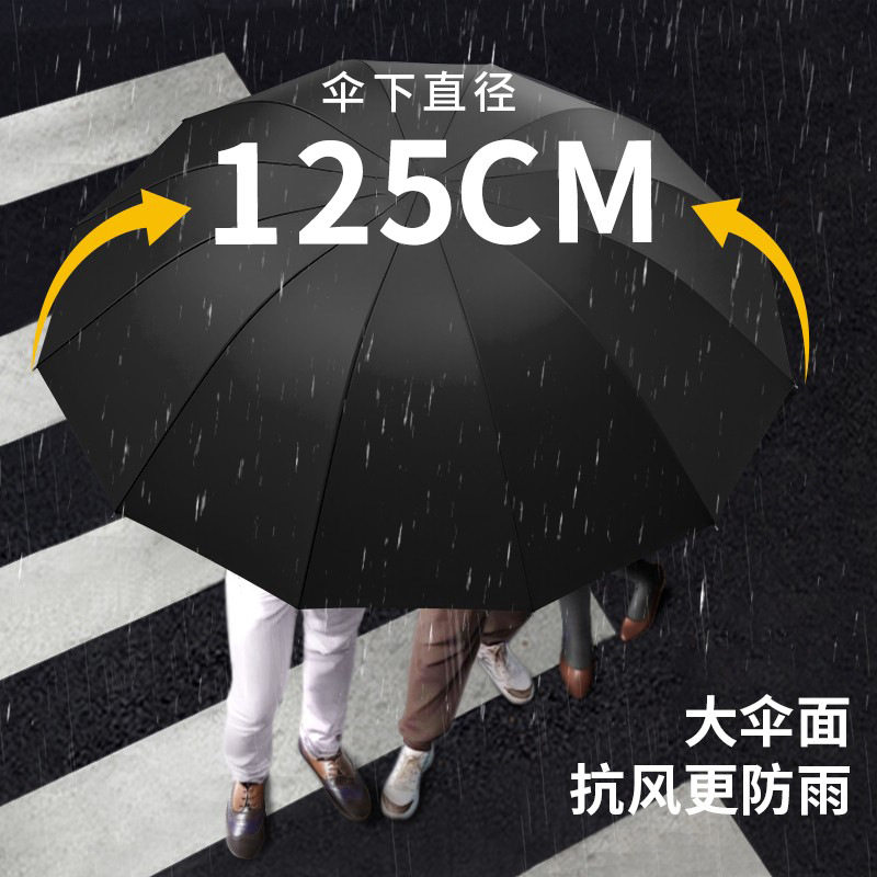 雨伞防加大加厚加固男士折叠伞超大号伞暴雨专用手动双人大伞雨宝