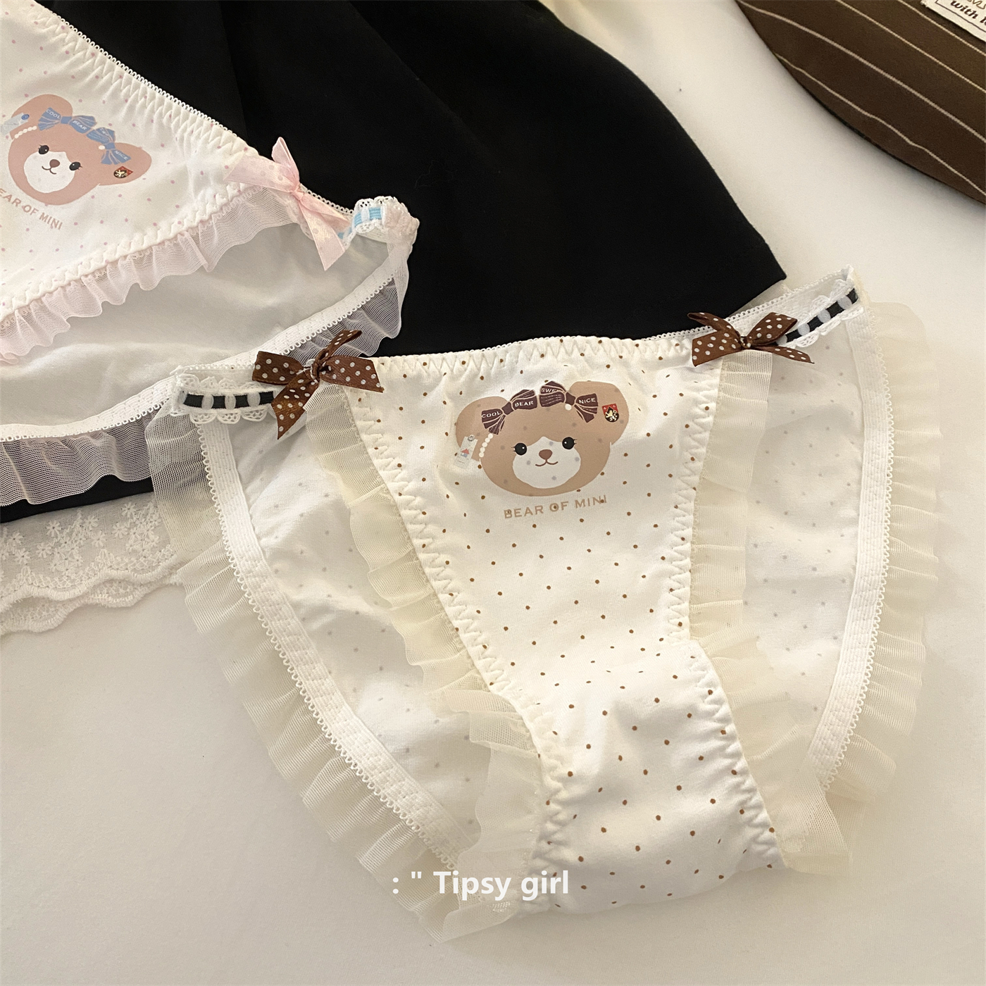 微醺森林女生卡通小熊三角裤