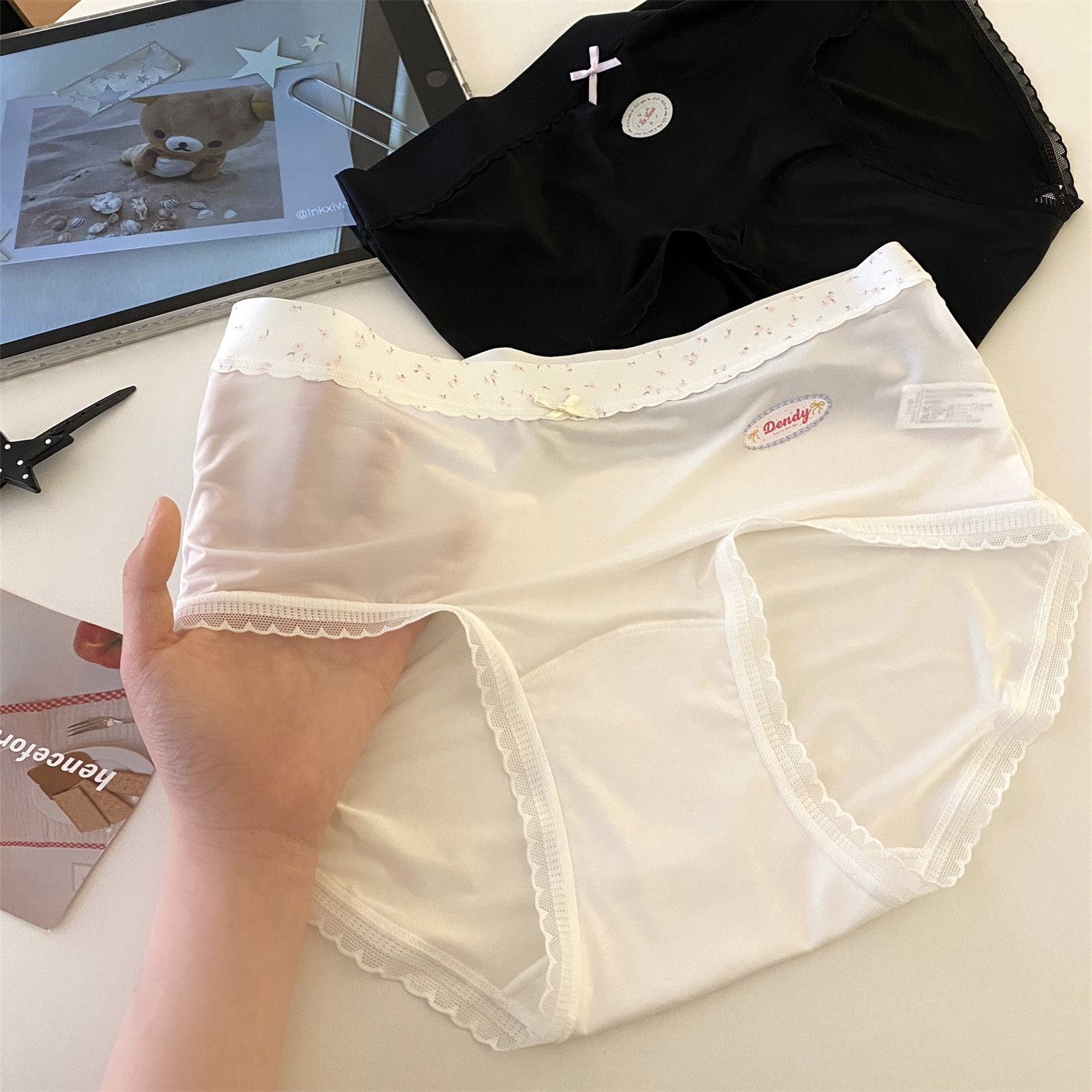 内可木木女生冰丝内裤春夏图片