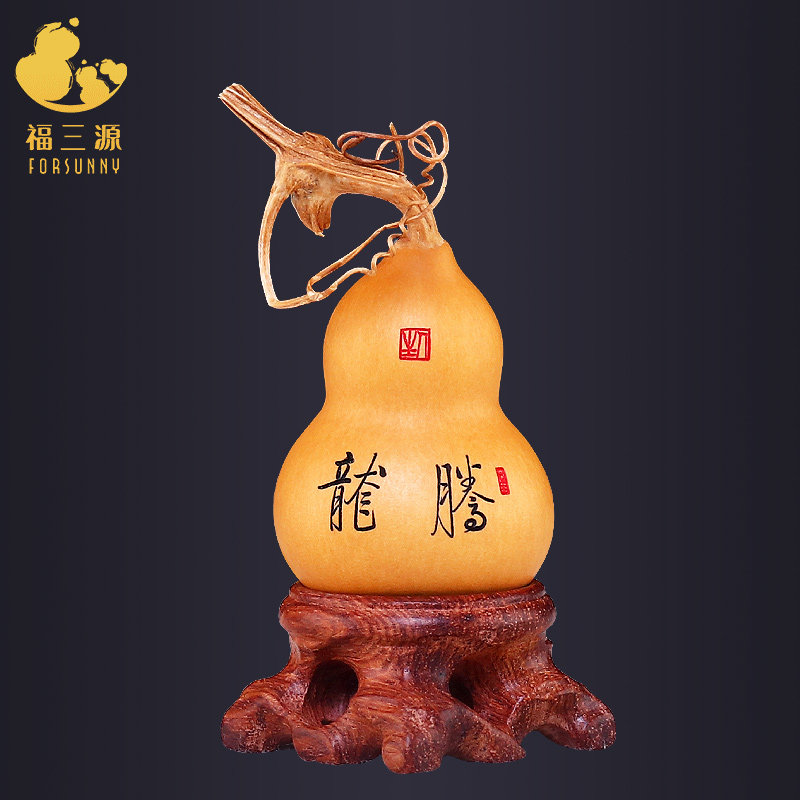 文玩葫芦手把件摆件天然龙头异形艺术品挂件吕雪汀墨烫烙画雕刻字