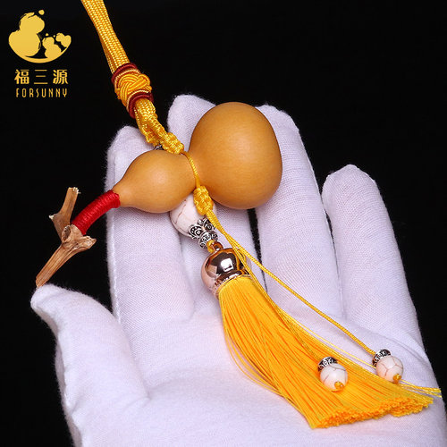 葫芦挂件摆件天然文玩精品小手捻盘玩把件带龙头小车挂门对门横梁 - 封面