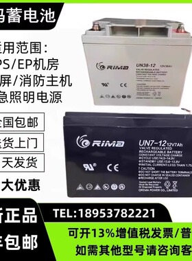 RIMA瑞玛蓄电池UN100-12V100AH65A38A24A17机房UPS消防电源直流屏