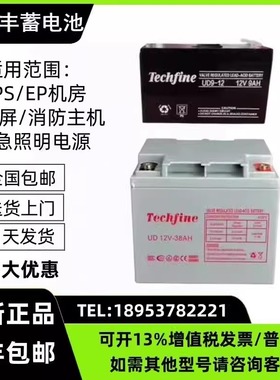 Techfine泰琪丰蓄电池UD12V7A9A12A17A24A38A40A65A100A120AH应急