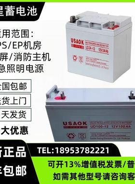 USAOK科星蓄电池UD12V7A17A24A38A65A100A120A150A200AH直流屏UPS