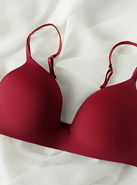 喜庆红色结婚本命年深杯大码薄文胸70D75D85D90D70E75E80E85E90E