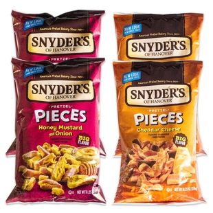 Pieces 美国进口 Pretzel 车达芝士芥末洋葱面包干 Snyder
