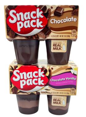 巧克力香草布丁美国 Snack Pack Chocolate Vanilla Pudding Cups