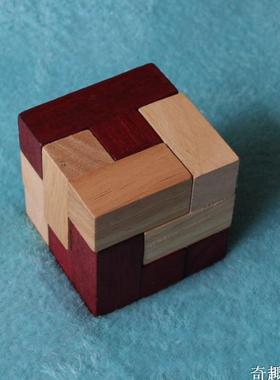 孔明锁木质立体七巧板成人 加大索玛立方体 挑战解锁智力益智玩具