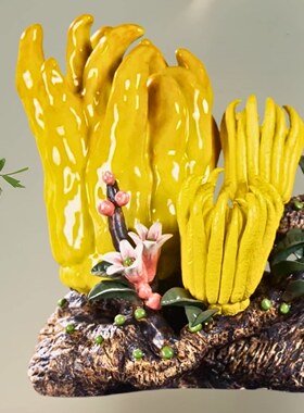 金佛手万事就手佛山石湾公仔陶瓷摆件乔迁家居客厅酒柜玄关中式