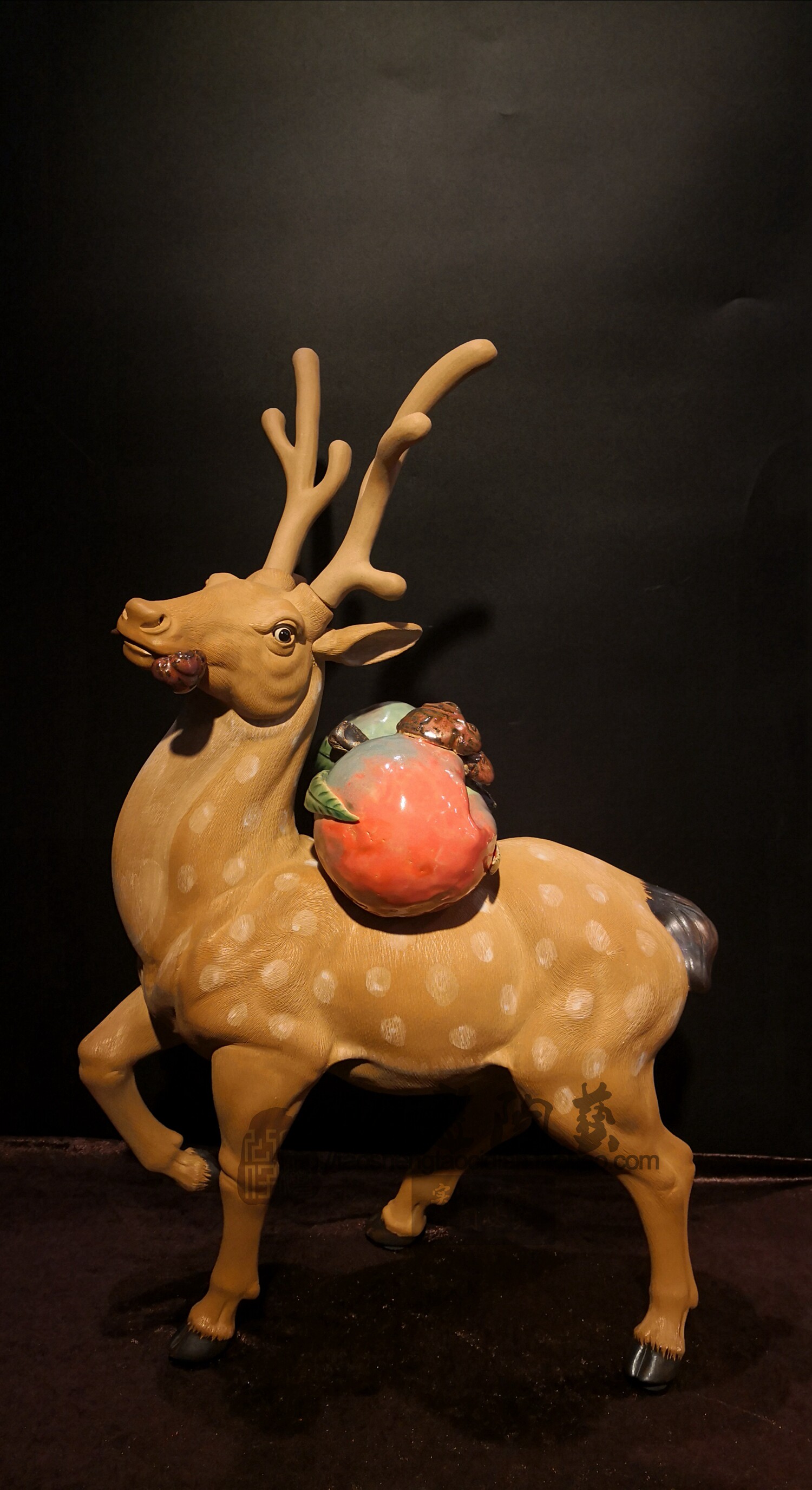 推荐福寿康宁长寿仙鹿中式动物石湾公仔陶瓷客厅酒柜玄关手工摆件