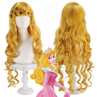 睡美人公主奥罗拉艾洛长金黄金发动漫长卷发 cosplay假发