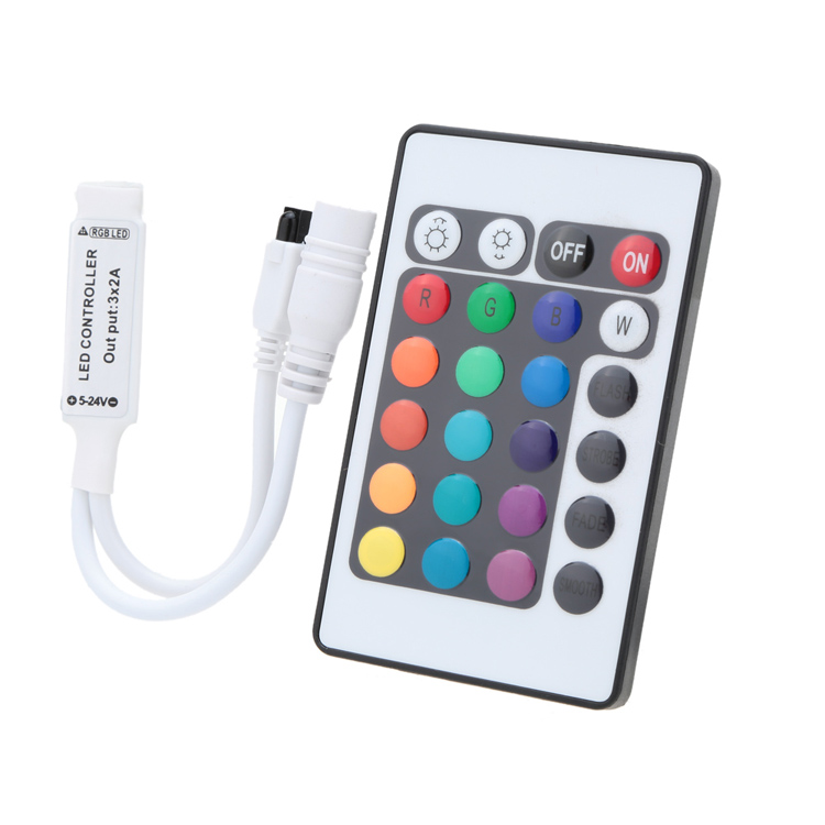 LED低压12V灯带24键44键控制器5050 3528 RGB灯条七彩模组控制器