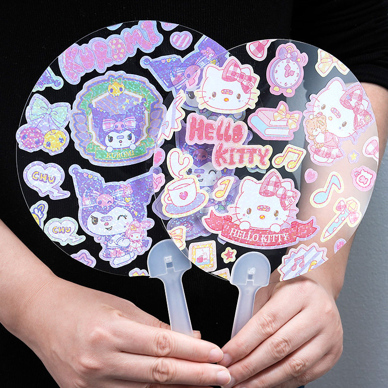 三丽鸥咕卡扇子套装大号儿童diy咕卡的咕盘大库洛米咕咔透扇咕卡